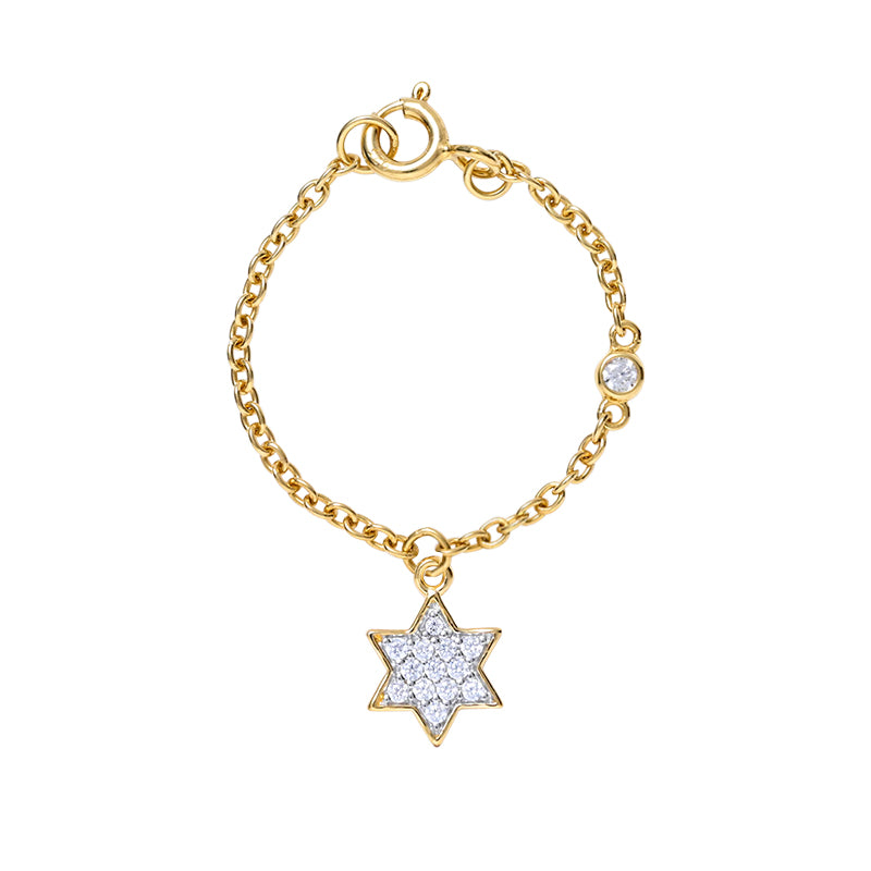 Star of David in yellow gold, with Diamonds