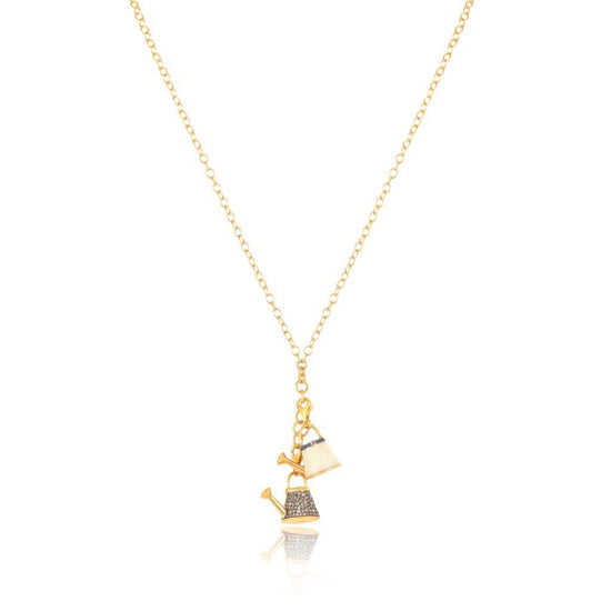 14kt Yellow Gold Watering Jug Charm Necklace