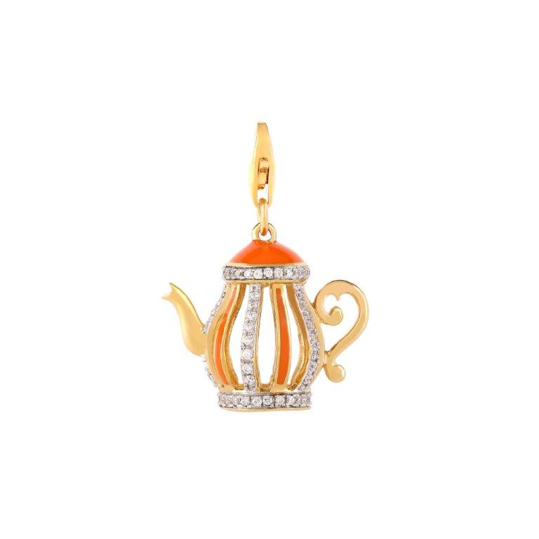 14kt Yellow Gold Tea Pot charm Pendant