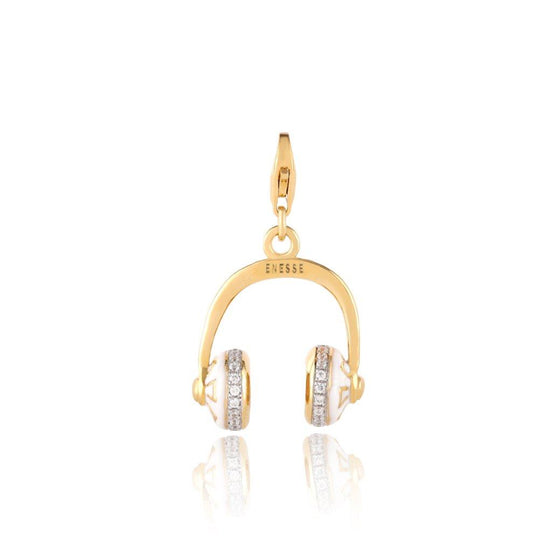 Load image into Gallery viewer, 14kt Yellow Gold Headphone Charm Pendant
