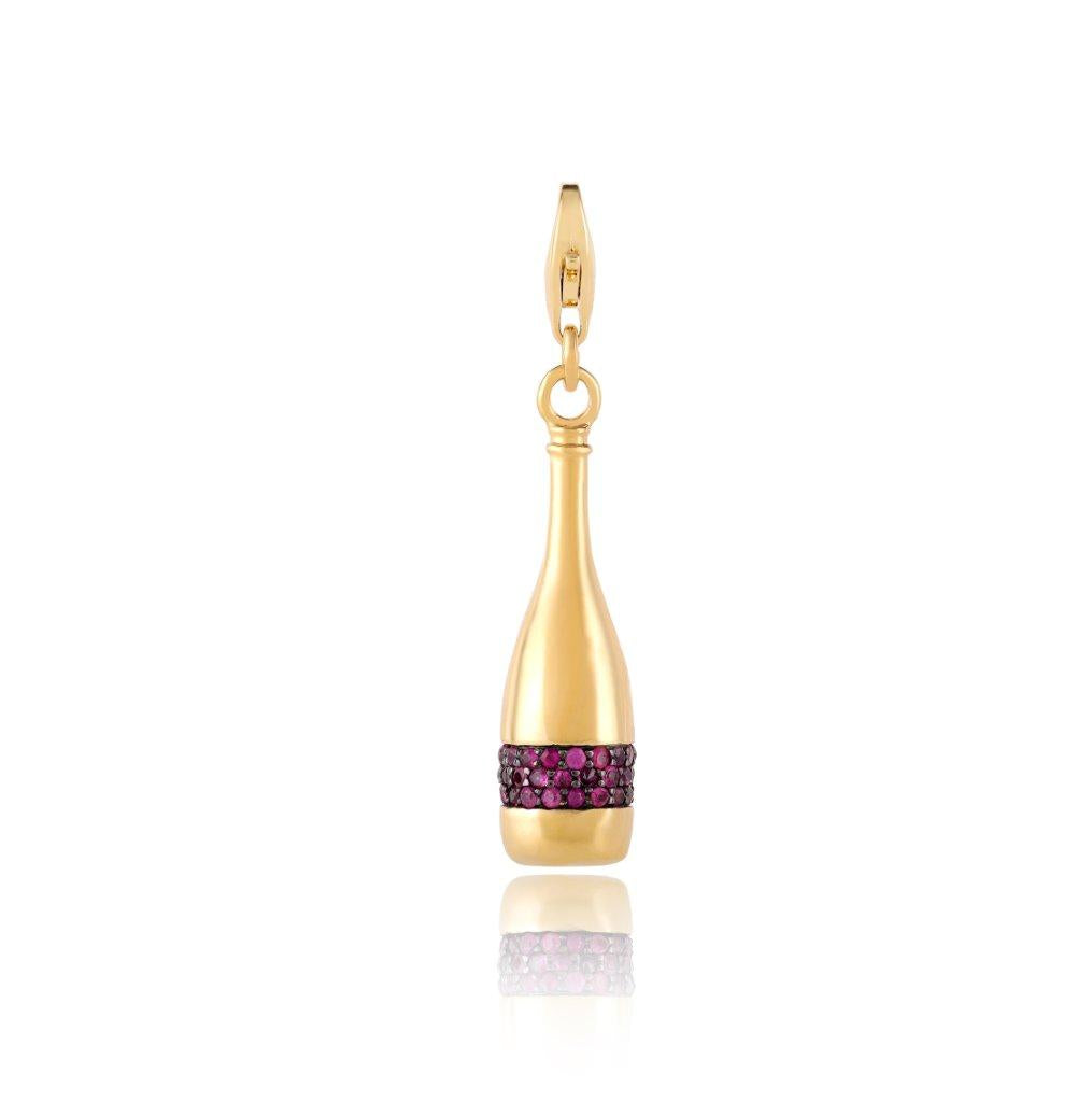 Load image into Gallery viewer, 14kt Yellow Gold Champagne Bottle Charm Pendant
